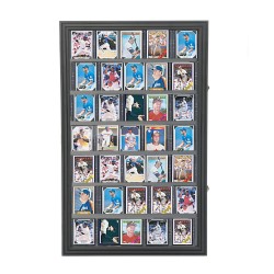 FixtureDisplays® 7-Tier 56 Baseball Card Display Sport Trade Card Wall Mount Cabinet Showcase Merchandiser 24 X 40 X 1.6