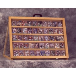 FixtureDisplays® 1/2 Tabletop baseball card display case / Golden Oak 100106