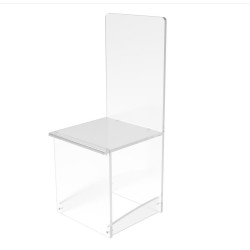 FixtureDisplays® 4pk Chair, Clear Ghost Acrylic 3/4