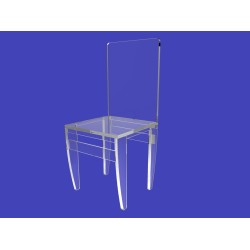 FixtureDisplays® 2pk Chair, Clear Ghost Acrylic H Chair 10035-3 - Assembly Required