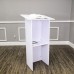 FixtureDisplays® White MDF Wood Podium Church Pulpit School Lectern Conference Debate Stand 23X12X44