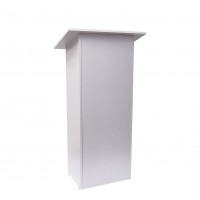 FixtureDisplays® White MDF Wood Podium Church Pulpit School Lectern Conference Debate Stand 23X12X44