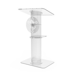 FixtureDisplays® Clear Church Pulpit Event Lectern Plexiglass Acrylic Debate Podium School Simplicy Design 23.3