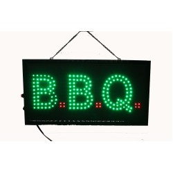 FixtureDisplays® BBQ Animated Horizontal LED Sign with Hanging Chain - Red & Green 100726