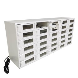 FixtureDisplays® 30-Slot Cell Phone Storage Station Lockers Clear Window See Through 35X15X9