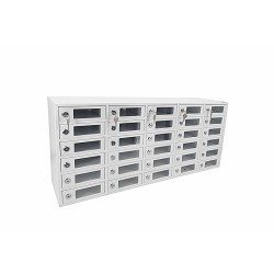 FixtureDisplays® 30-Slot Cell Phone Storage Station Lockers Clear Window 35X15X9