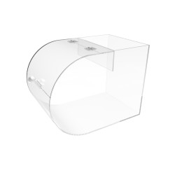 FixtureDisplays® Acrylic Round Candy Dispenser - Transparent Treats Rack with Curved Plexiglass Bin - 7 1/2