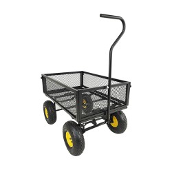 FixtureDisplays® Heavy Duty Lawn/Garden Utility Cart/Wagon With Collapsible Side Meshes, 400 Lbs Capacity, Black, Assembly Required Video Link Provided 38 Long X 20.5 Wide X 22