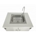 FixtureDisplays® Steel Cabinet Portable Sink Self Contained Hand Wash Station Mobile Sink Water Fountain Water Supply 110V/12V Powered Built-in Pump Water Jugs NOT included 24 X 18 X 30