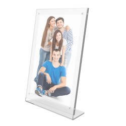 FixtureDisplays® Clear Acrylic Picture Frame, Plexiglass Desktop Sign Holder, Photo Display, Magnetic Closure 8.5X11