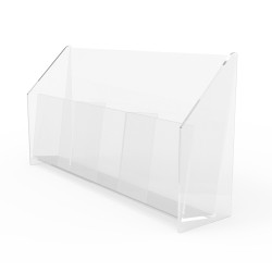 FixtureDisplays® 3-pocket Clear Acrylic Literature Holder, Brochure Holder, Leaflet Holder, Countertop Information Display 10853