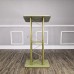 FixtureDisplays@I Light Green Hue Gol Id Color Curved Podiun, Truss Metal/ Wood Pulpit Lectern with a Saucer 11568-GOLD