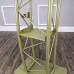 FixtureDisplays@I Light Green Hue Gol Id Color Curved Podiun, Truss Metal/ Wood Pulpit Lectern with a Saucer 11568-GOLD