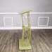 FixtureDisplays@I Light Green Hue Gol Id Color Curved Podiun, Truss Metal/ Wood Pulpit Lectern with a Saucer 11568-GOLD