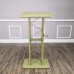 FixtureDisplays@I Light Green Hue Gol Id Color Curved Podiun, Truss Metal/ Wood Pulpit Lectern with a Saucer 11568-GOLD