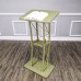 FixtureDisplays@I Light Green Hue Gol Id Color Curved Podiun, Truss Metal/ Wood Pulpit Lectern with a Saucer 11568-GOLD