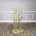 FixtureDisplays@I Light Green Hue Gol Id Color Curved Podiun, Truss Metal/ Wood Pulpit Lectern with a Saucer 11568-GOLD