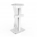 FixtureDisplays® Clear Acrylic Lucite Podium Pulpit Lectern w/ white Plexiglass Church cross LED Light 11673+1803-1