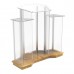 FixtureDisplays® Podium, Wood Base w/ Clear Ghost Acrylic, lectern, pulpit, 3 tier construction - ASSEMBLY REQUIRED 11909