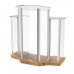 FixtureDisplays® Podium, Wood Base w/ Clear Ghost Acrylic, lectern, pulpit, 3 tier construction - ASSEMBLY REQUIRED 11909