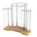 FixtureDisplays® Podium, Wood Base w/ Clear Ghost Acrylic, lectern, pulpit, 3 tier construction - ASSEMBLY REQUIRED 11909