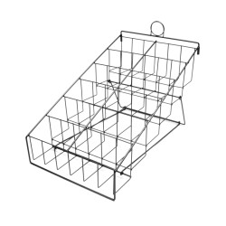 Counter DVD Rack with 12 Pockets, 6 Tiers, Steel Wire - Black 119365