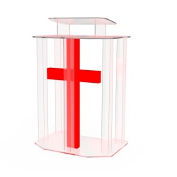 FixtureDisplays® Unassembled Acrylic/lectern/pulpit/lucite/plexiglass/podium/led Cross 11969