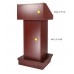 FixtureDisplays® Podium with Wheels, Convertible Design for Floor or Tabletop - Red Mahogany 119727