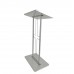 FixtureDisplays® Podium for Floor, Cross Design, Steel & MDF - Silver 119759