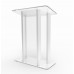 Acrylic Podium with Aluminum Sides, 1-Color Custom Graphic – Clear & Silver 119933