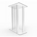 Acrylic Podium with Aluminum Sides, 1-Color Custom Graphic – Clear & Silver 119933