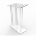 Acrylic Podium with Aluminum Sides, 1-Color Custom Graphic – Clear & Silver 119933