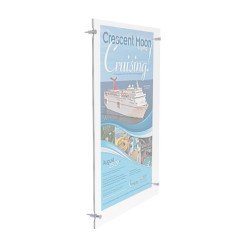 24 x 36 Acrylic Sign Holder for Wall, Standoff Hardware - Clear 119947