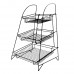 FixtureDisplays® 3-Tier Wire Display Rack Bakery Snacks Confection Tray Display Countertop Stand Black 120047