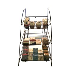 FixtureDisplays® 3-Tier Wire Display Rack Bakery Snacks Confection Tray Display Countertop Stand Black 120047