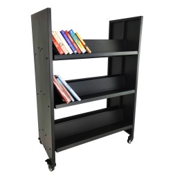 FixtureDisplays Doublesided Metal Book Cart Library Cart 200 lbs Capacity 30