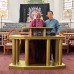 FixtureDisplays® Large Church Pulpit, Deluxe Podium Lectern, Debate Speech Wedding Event Funeral, 45 X 37 X 22