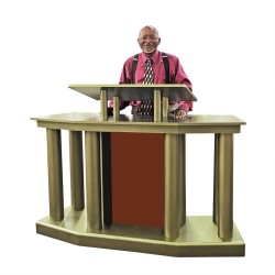 FixtureDisplays® Large Church Pulpit, Deluxe Podium Lectern, Debate Speech Wedding Event Funeral, 45 X 37 X 22