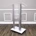 FixtureDisplays® Clear Acrylic Plexiglass Podium Steel Sides Church Pulpit School Lectern Debate Funeral Home Conference 14306