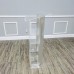 FixtureDisplays® Clear Acrylic Plexiglass Podium Curved Brushed Stainless Steel Sides Pulpit Lectern 14307