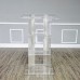 FixtureDisplays® Clear Acrylic Plexiglass Podium Curved Brushed Stainless Steel Sides Pulpit Lectern 14307