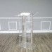 FixtureDisplays® Clear Acrylic Plexiglass Podium Curved Brushed Stainless Steel Sides Pulpit Lectern 14307