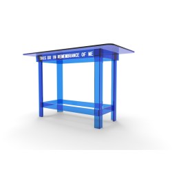 FixtureDisplays® Blue Tinted Plexiglass Acrylic Church Communion Christian Table Desk 14309