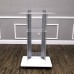 FixtureDisplays Clear Acrylic Plexiglass Podium Curved Steel Sides Church Pulpit School Lectern Debate Funeral Home Conference 14310