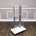 FixtureDisplays Clear Acrylic Plexiglass Podium Curved Steel Sides Church Pulpit School Lectern Debate Funeral Home Conference 14310