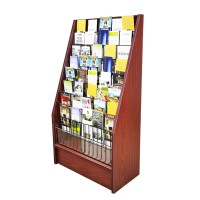 FixtureDisplays® Literature Rack Brochure Holder Leaflet Coupon Stand Greeting Card Rack 9 tier 45 facing Travel Information Kiosk 1453 RED