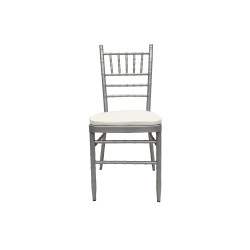 FixtureDisplays® Chiavari Banquet Chair Dining Chair Cushion Party Event Wedding Stack Chair Dining Room Hall Furniture 15054-Silver