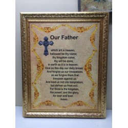 FixtureDisplays® The Lord's Prayer 2 sided Hang or Wall Mount Christian Plaque on Frame 15131+11475