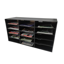 FixtureDisplays® Construction Paper Storage Bin 15 Slot Vertical File Compartment Organizer for Home, Office, Classroom 32 X 13 X 17