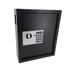 FixtureDisplays® 40-Key Cabinet with Digital Lock Come with 40 Key Tags - Electronic Key Safe - Pin Code Keyless Storage Box for Keys - Secure Steel Lock Box - Scratch Resistant Powder Coated - Wall Anchor- Black 15318